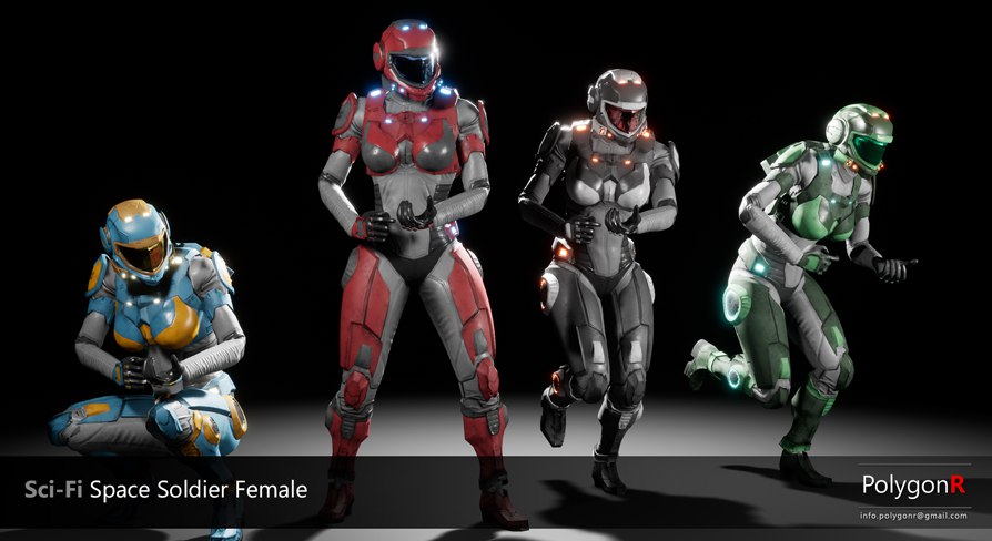 Sci Fi Space Soldier Female (UE)